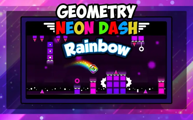 Geometry Neon Dash Rainbow